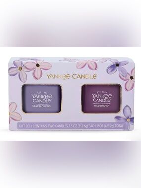 Yankee Candle Purple Lilac Mother's Day Gift Set NWT Lilac Blossoms Wild Orchid